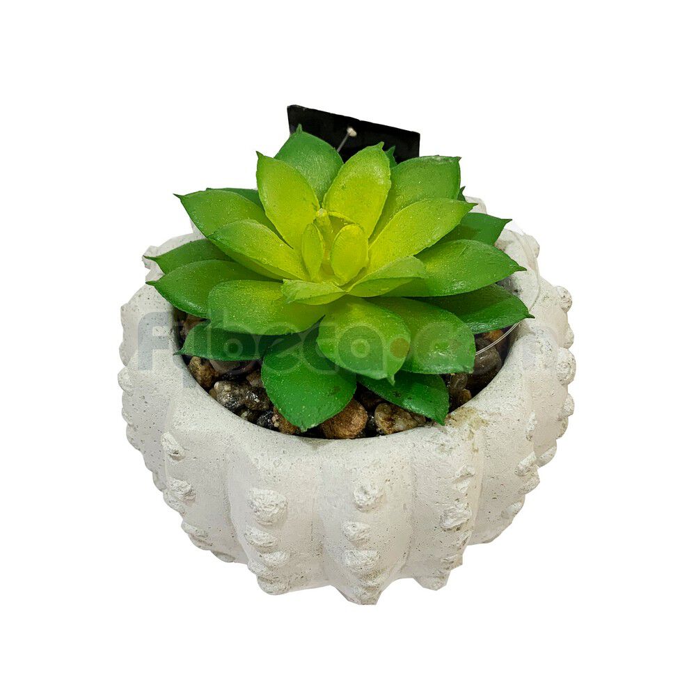 Planta-Artificial-Suculenta-con-Maceta-de-Cemento-Decorativa-10.5x10x34-Cm-Unidad-imagen