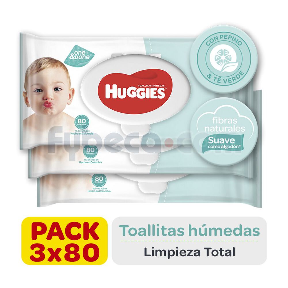 Toallitas Húmedas Para Bebé Tripack One & Done Limpieza Total Con Pepino Y  Té Verde Unidad