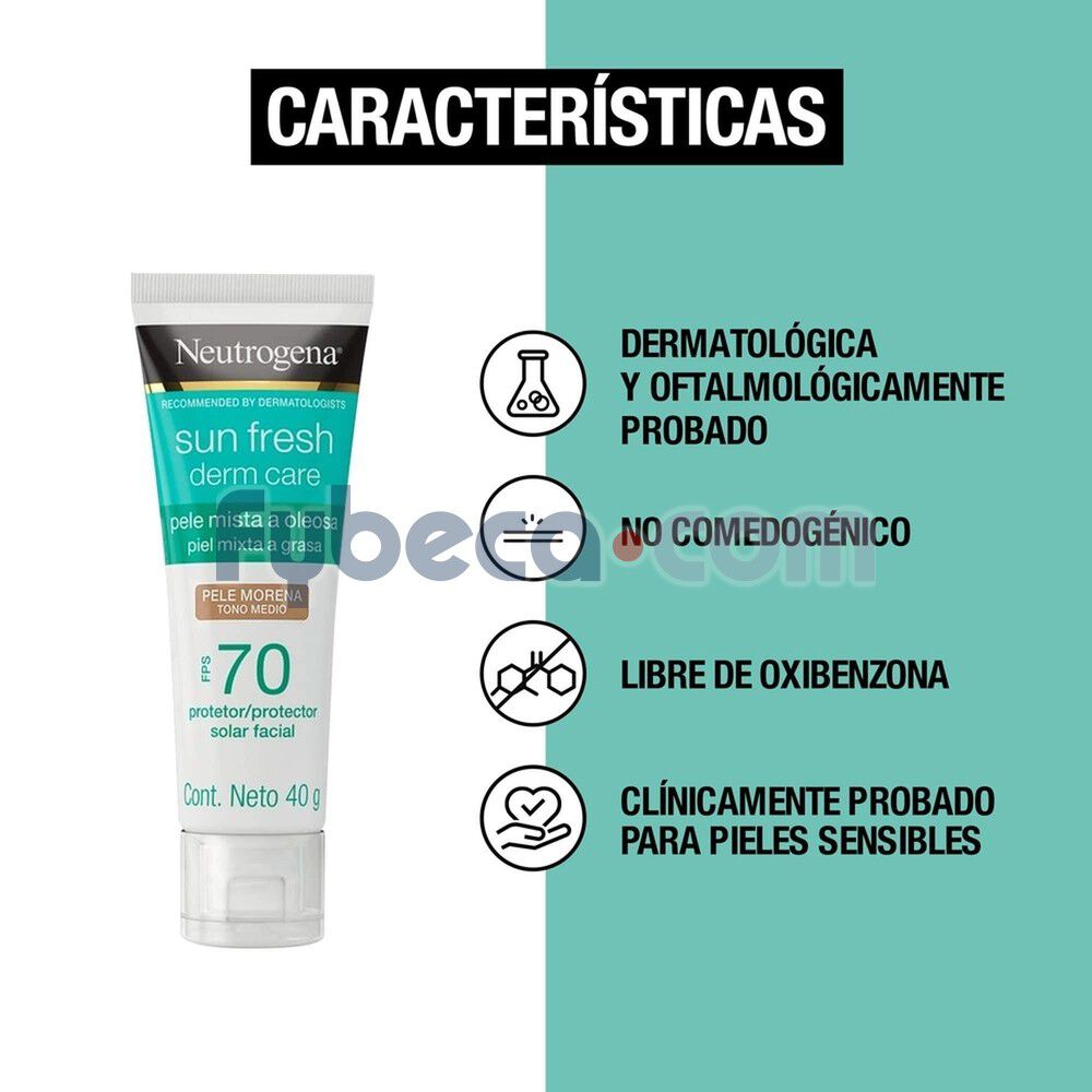 Protector-Solar-Facial-Tono-Medio-Neutrogena-Sun-fresh-Derm-Care-FPS70-40g-imagen-2