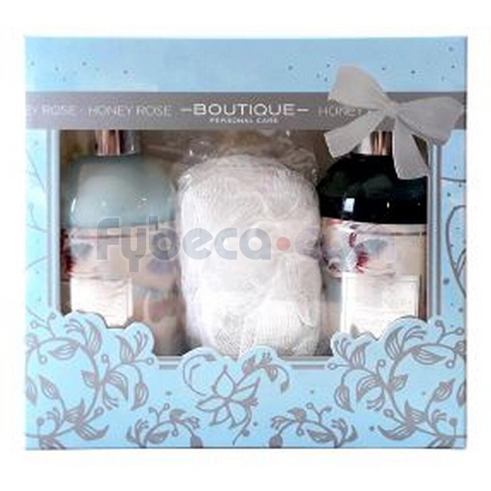Set-Body-Lotion-250Gr+-Shower-Gel-250Ml+Esponja-Honry-Rose-Love-imagen
