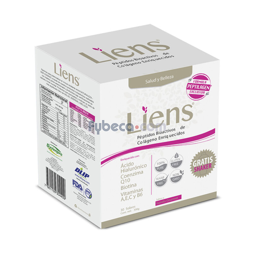 Liens-Colageno-Salud-Y-Belleza-Sobres-300-G-C/30-Gratis-Shake-imagen