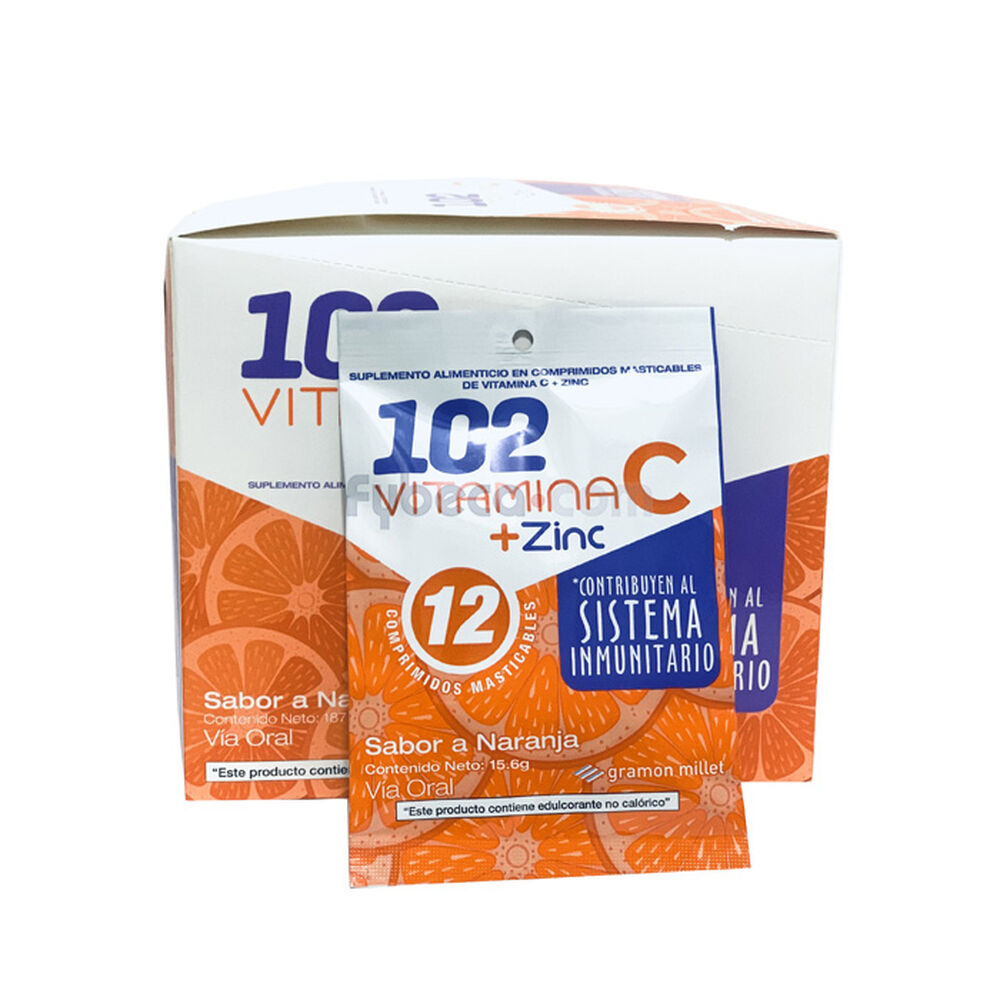 102-Vitamina-C+Zinc-Masticable-C/12-Sobres-Suelta-imagen
