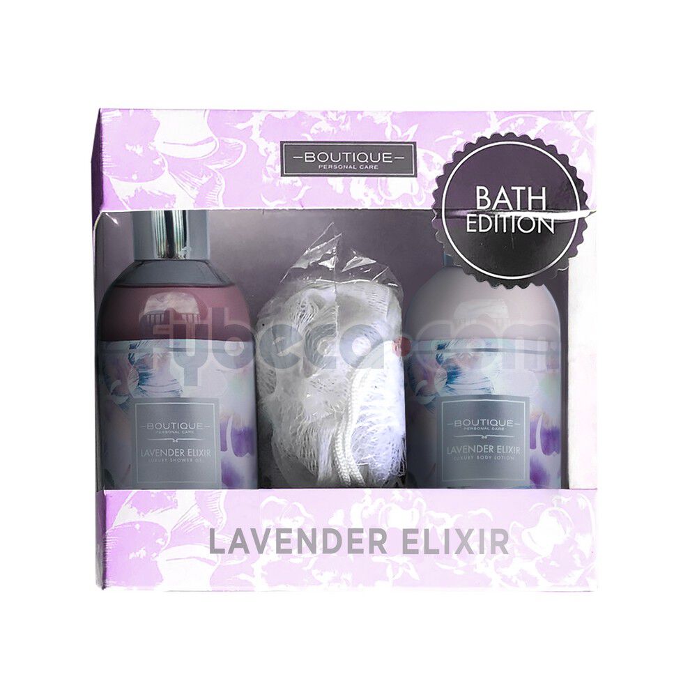 Set-Body-Lotion-250Gr+Shower-Gel-250Ml+Esponja-Lavander-Elixer-imagen