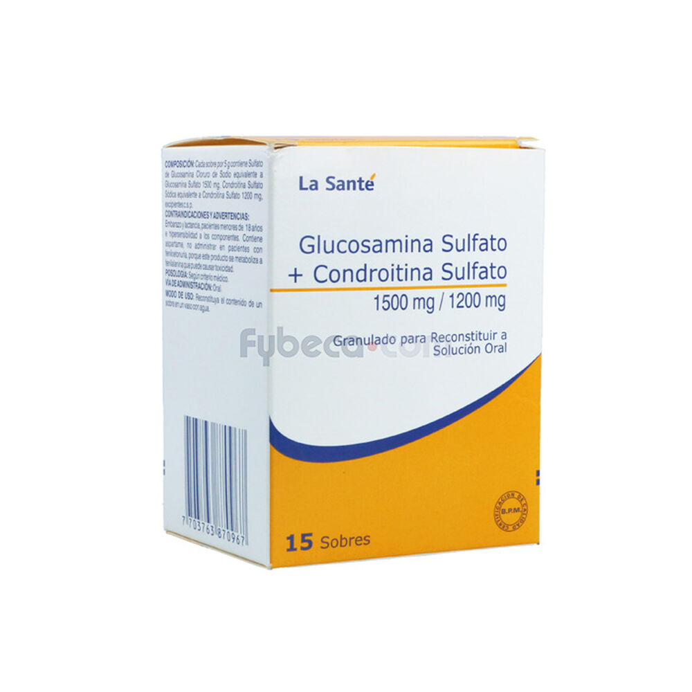 Glucosamina+Condroitina-(La-Sante)1500/1200Mg-C/15-Suelta-imagen