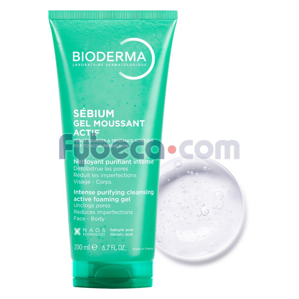 S&eacute;bium-Gel-Moussant-Actif-200ml---Gel-limpiador-piel-con-imperfecciones-imagen-1
