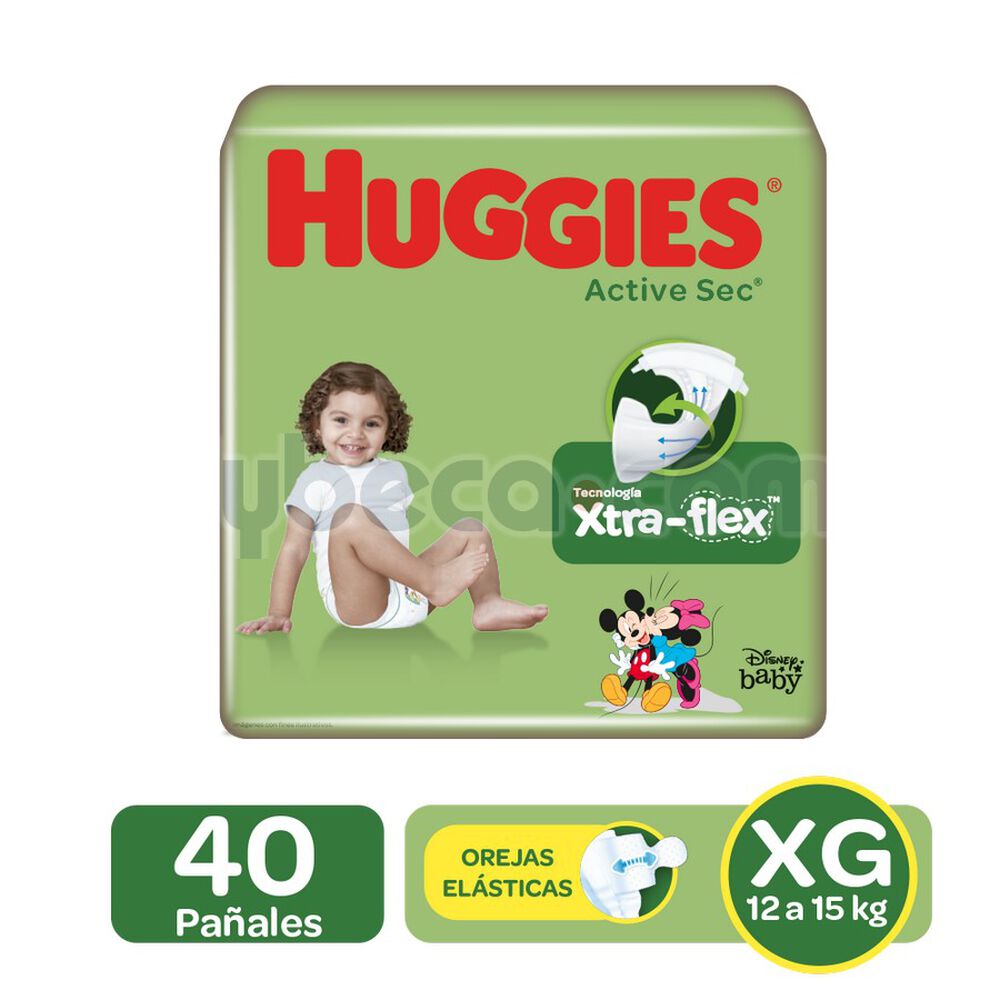Pañales-Huggies-Active-Sec-Xtra---Flex-Xg-Paquete-imagen
