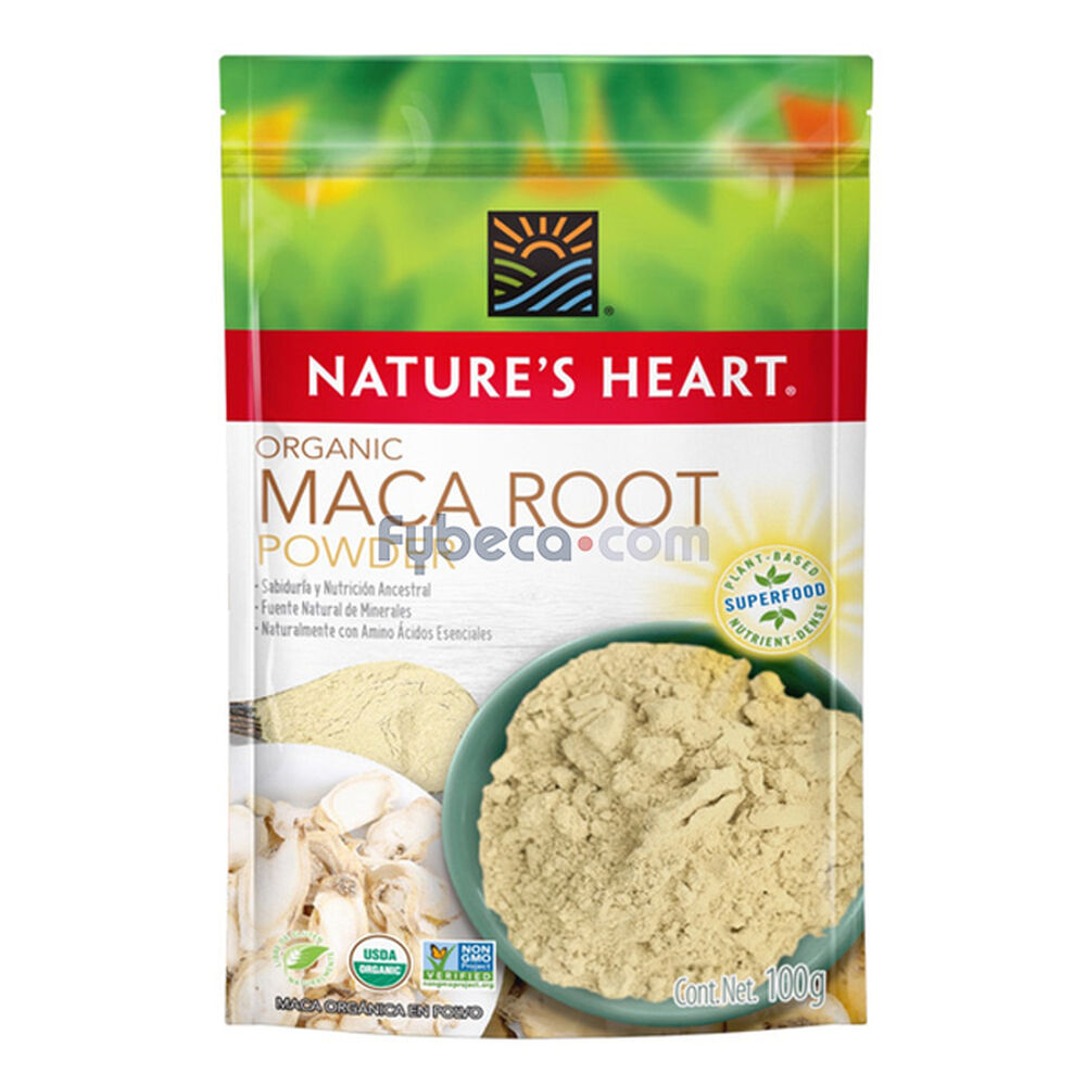 Maca-Orgánica-En-Polvo-Nature'S-Heart-100-G-Paquete-imagen