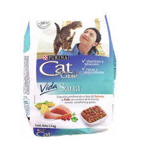 Alimento-Para-Gatos-Vida-Sana-Salmón,-Pollo-Y-Queso-1.3-Kg-Bolsa-Unidad-imagen