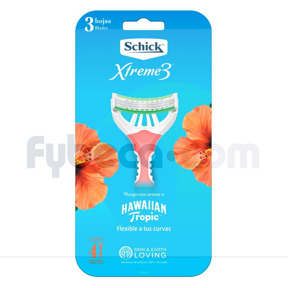 Afeitadora-Shick-Xtreme-3-Aroma-Hawaiian-Tropic-(X4)-imagen