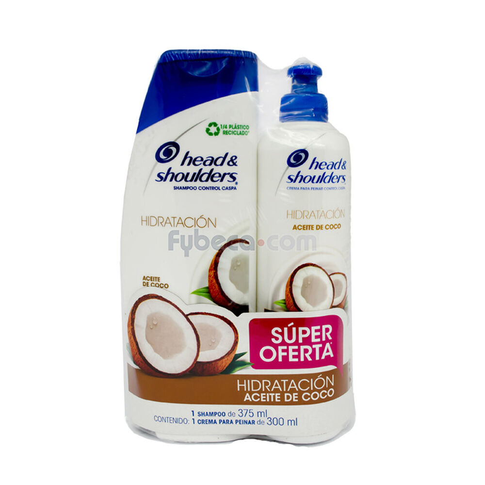 Shampoo-+-Crema-De-Peinar-Hidratación-Aceite-De-Coco-375-Ml-+-300-Ml-Botella-Unidad-imagen