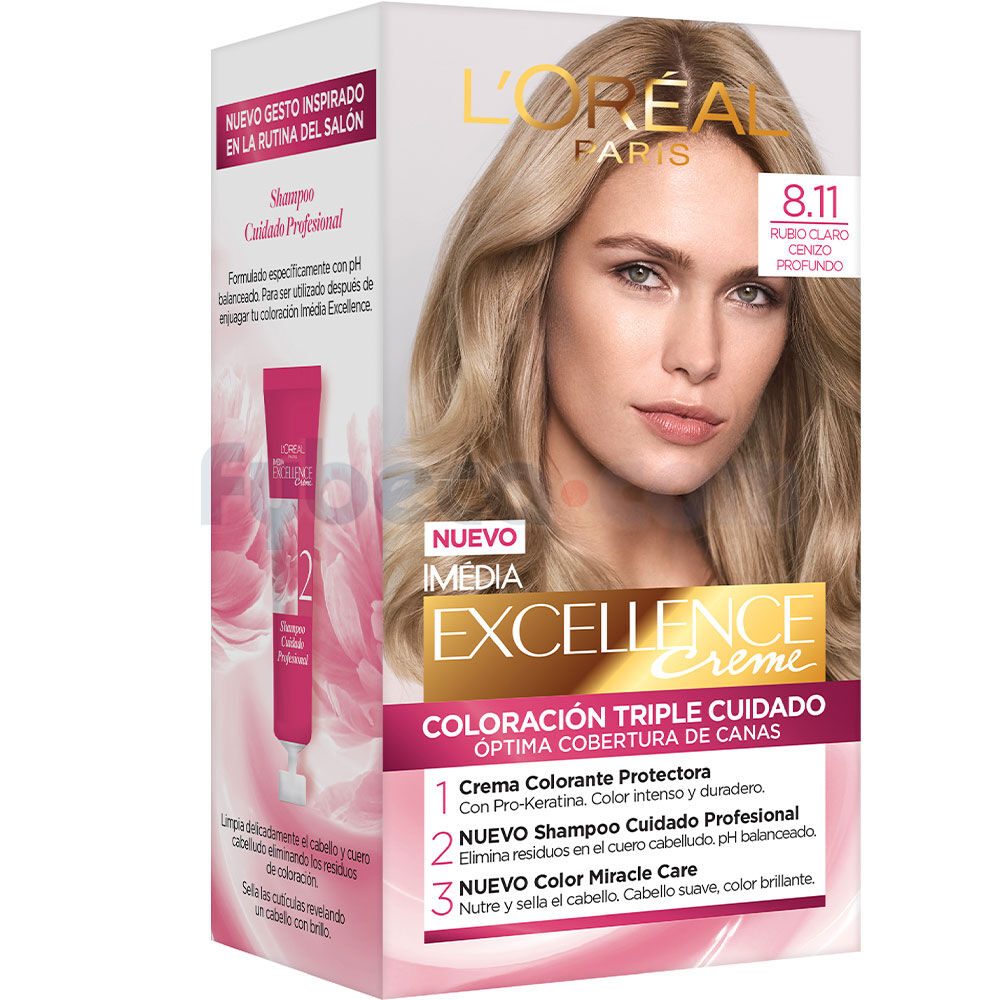 Tinte-Excellence-Creme-L-Oreal-Paris-8.11-Rubio-Claro-Cenizo-Profundo-Unidad-imagen