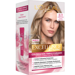 Tinte-Excellence-Creme-L-Oreal-Paris-8.11-Rubio-Claro-Cenizo-Profundo-Unidad-imagen