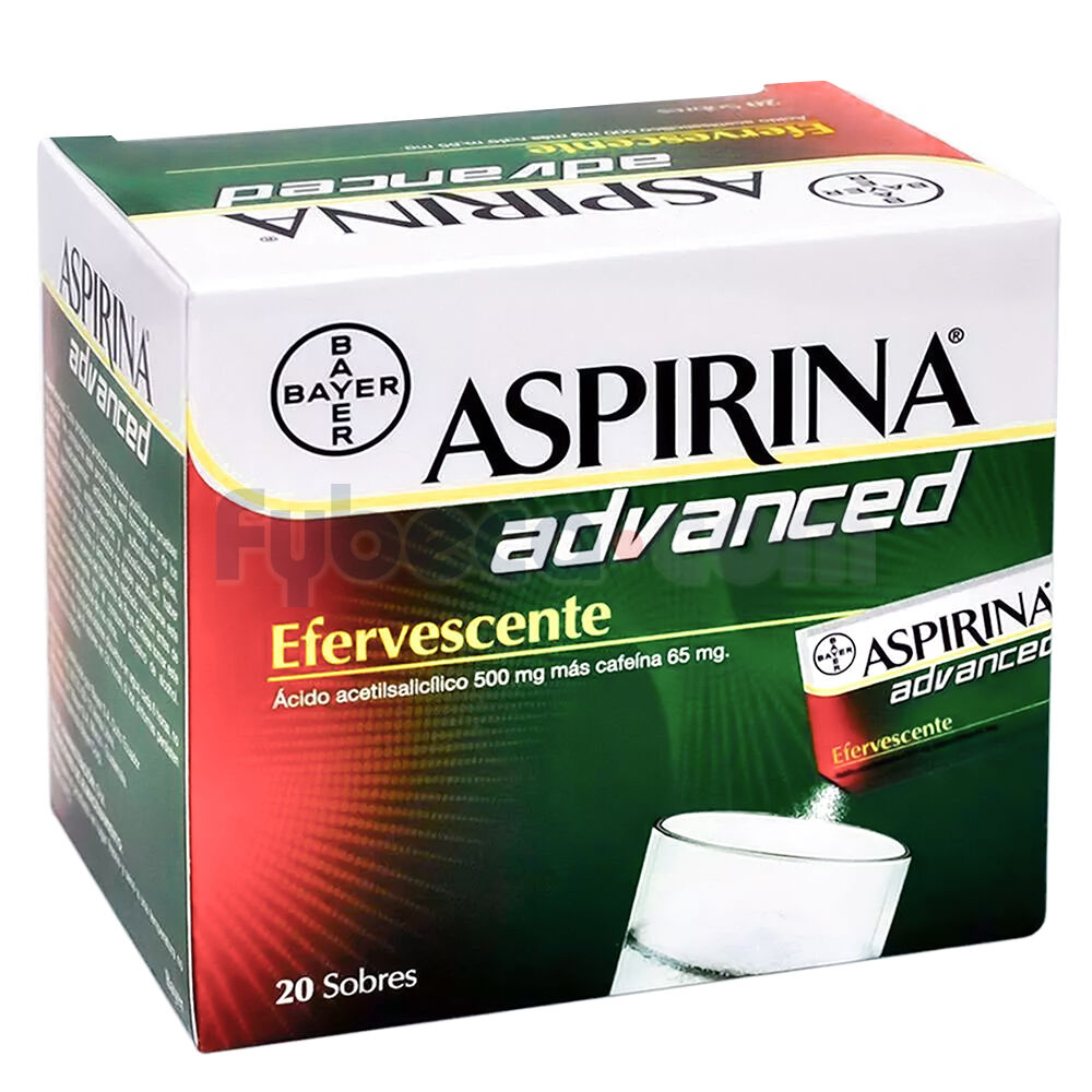 Aspirina Advance Efervescente 500 Mg / 65 Mg Unidad Fybeca