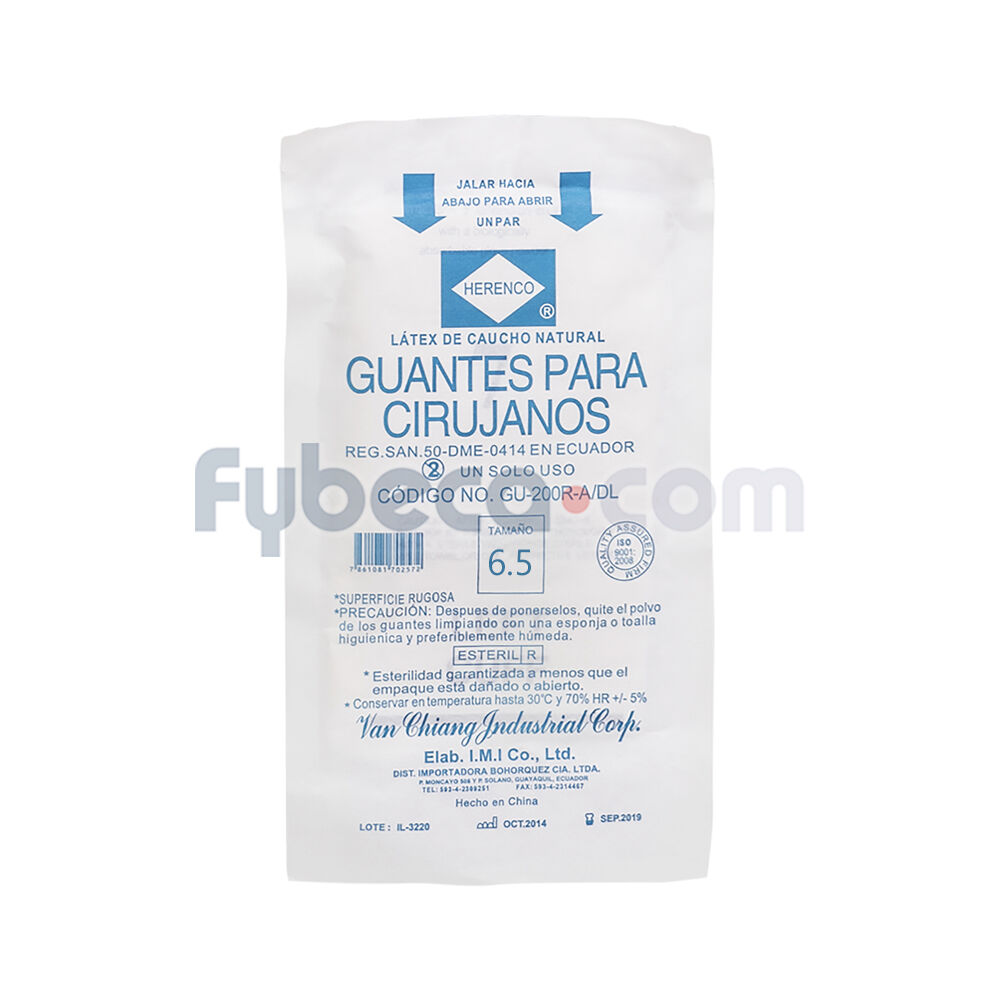 Guante-Para-Cirujano-Con-Polvo-Talla-6.5-Látex-De-Caucho-Natural-Unidad-imagen