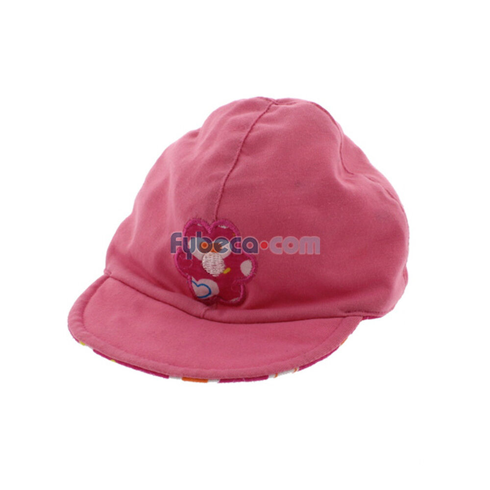 Gorra-Para-Niñas-Rosada-Huellas-Flor-Bordada-Unidad-imagen