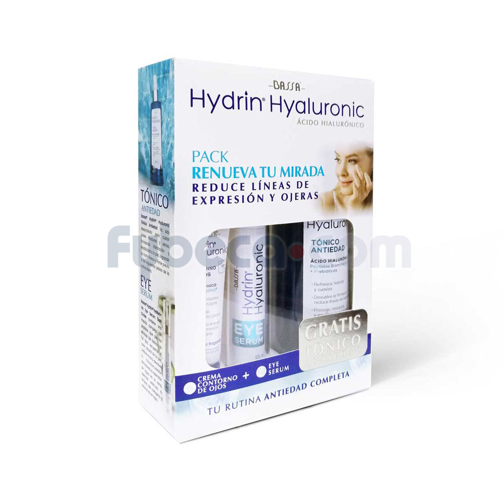 Crema-Contorno-de-Ojos-+-Sérum-Ojos-+-Tónico-Antiedad-Hydrin-Hyaluronic-15-Ml-/-15-Ml-/-200-Ml-Paquete--imagen