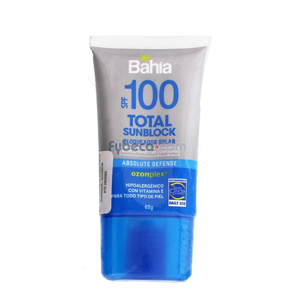 Protector-Solar-Bahía-Spf-100-Sunblock-60-Ml-Frasco-imagen