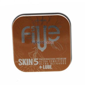 Preservativos-Five-Skin-5-Ultra-Sensitivos-Metal-Box-+-Lube-imagen
