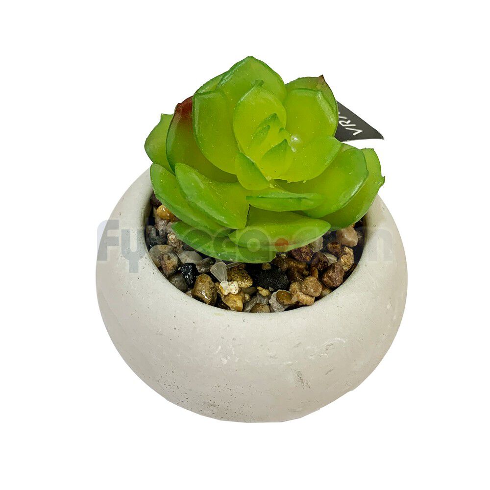 Planta-Artificial-Suculenta-con-Maceta-de-Cemento-Decorativa-10.5x10x13-Cm-Unidad-imagen