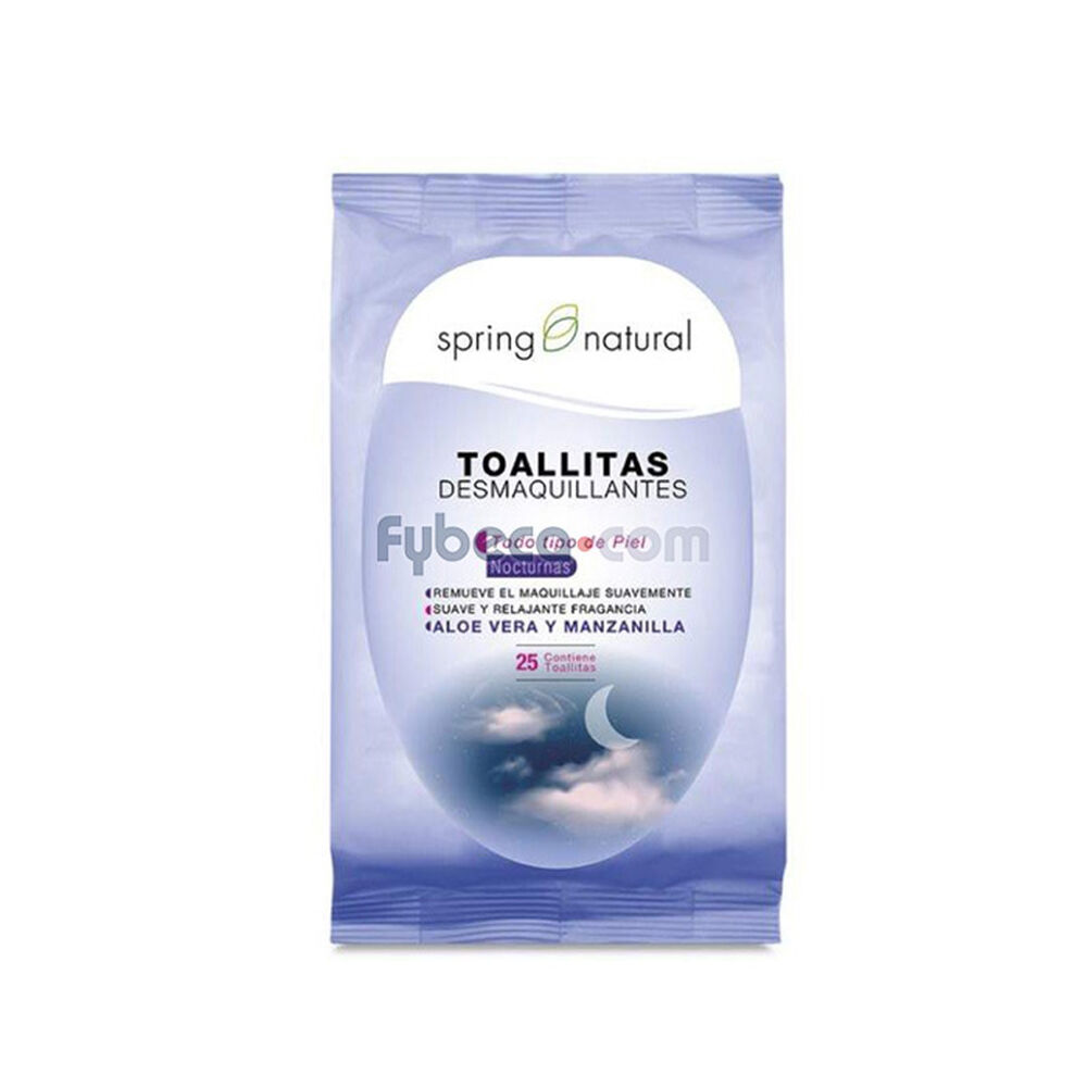 Toallitas-Desmaquillantes-Spring-Natural-Nocturnas-Todo-Tipo-De-Piel-Paquete-imagen