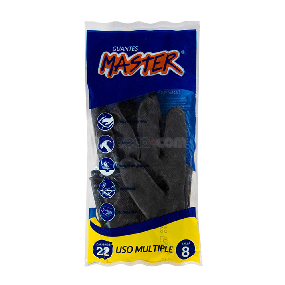 Guantes-Master-Color-Negro-Uso-Múltiple-Talla-8-Paquete-imagen