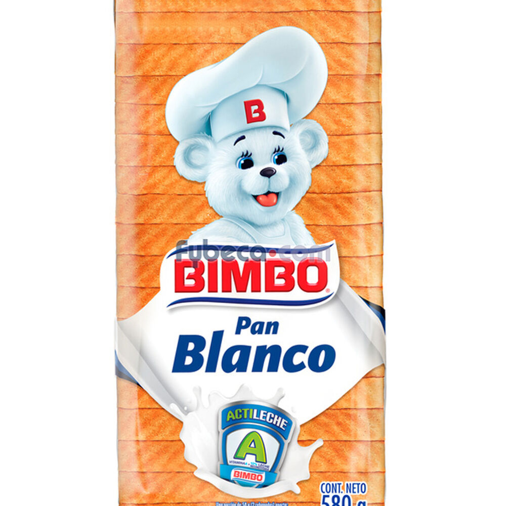 Pan Bimbo Molde Blanco Con Actileche 580 G Paquete