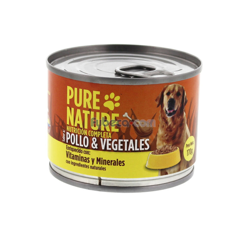 Alimento-Para-Perros-Pure-Nature-Sabor-Pollo-Y-Vegetales-170-G-Lata-imagen