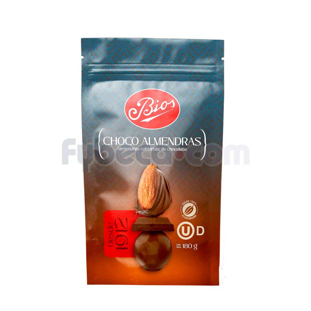 Chocolate Bios Almendras Cubiertas Con Chocolate 180 Gr Fybeca