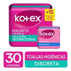 Toallas-Sanitarias-Kotex-Normales-Con-Alas-Más-Protectores-Paquete-imagen