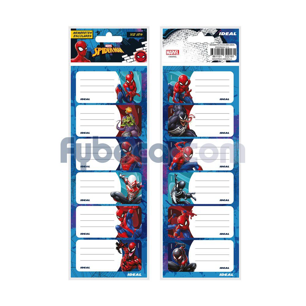 Membretes-Escolares-Ideal-Spiderman-12-U-imagen