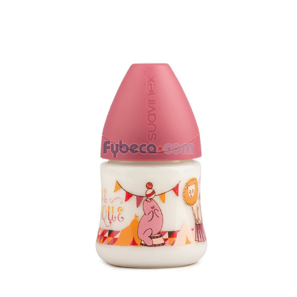 Biberón-Suavinex-Tetina-Anatómica-Circo-Rosa-150-Ml-Unidad-imagen