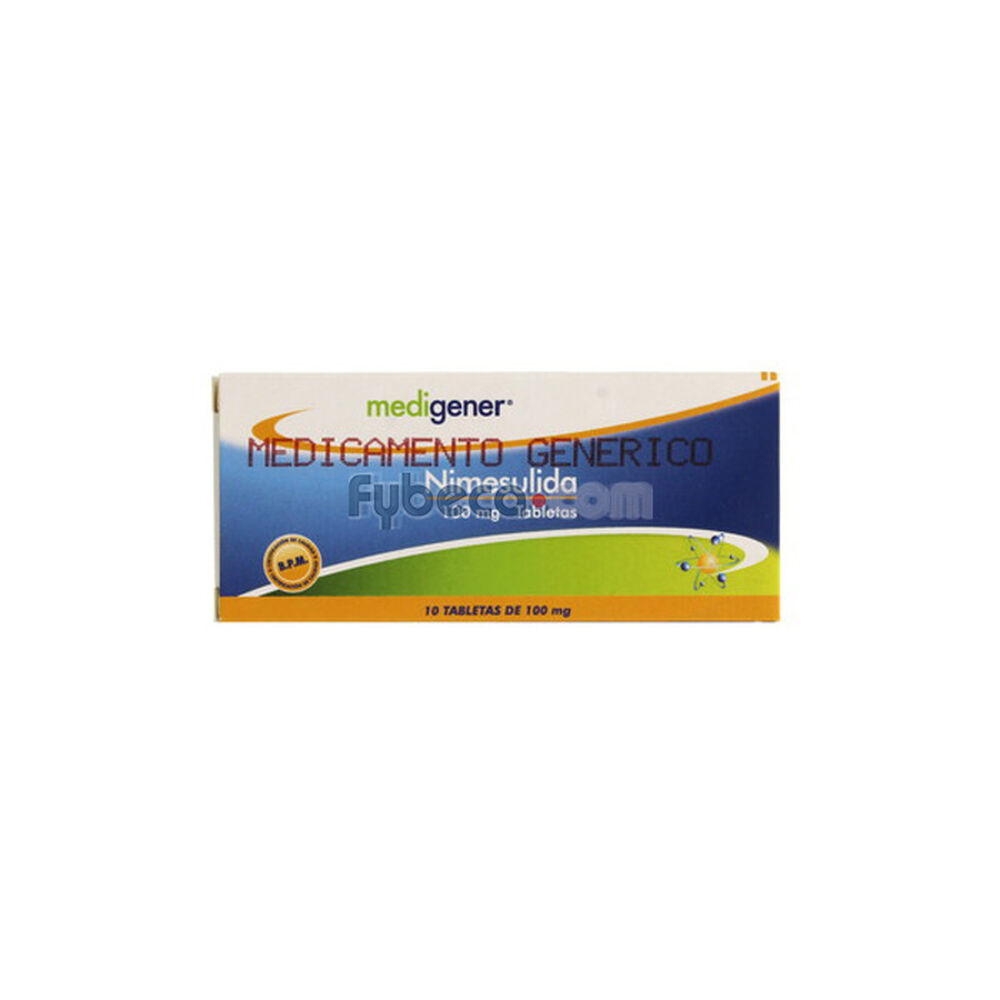 Nimesulida-(.Medigener)-Tabs.-100-Mg-C/10-Suelta--imagen
