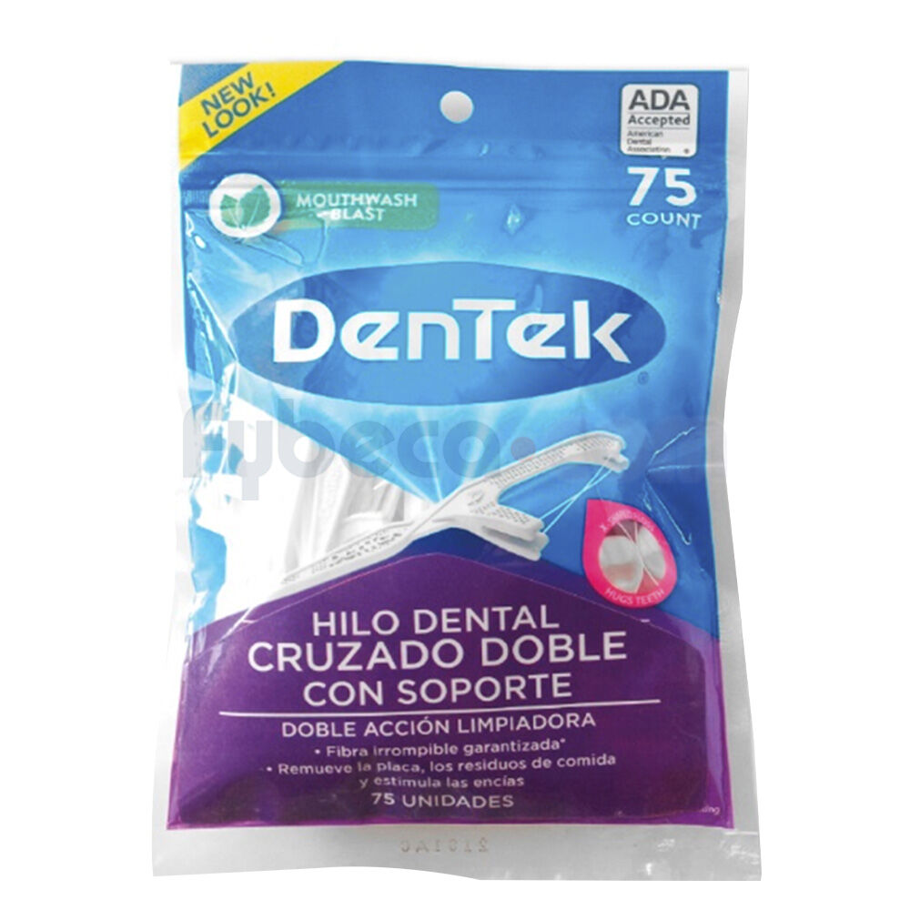 Hilo-Dental-Dentek-Cruzado-Doble-Con-Soporte-Paquete-imagen