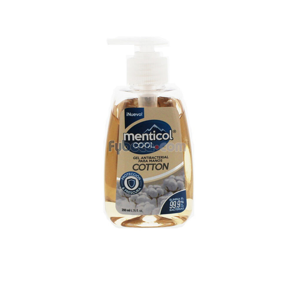 Gel-Antibacterial-Menticol-Cotton-200-Ml-Frasco-imagen