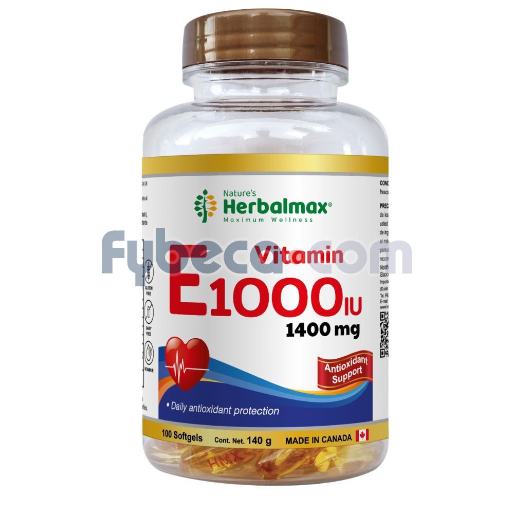 Vitamina-E-Sint&eacute;tica-Softgels-1000-UI-1400-mg-Envase-x100-imagen