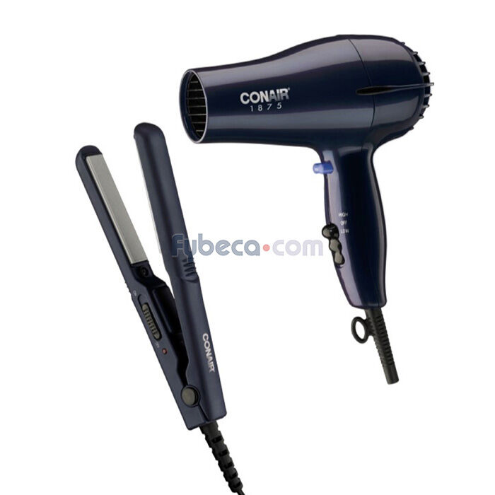 Secador De Cabello Conair 1875 W Más Mini Plancha Alisadora Con Cerámica Y  Turmalina Paquete | Fybeca