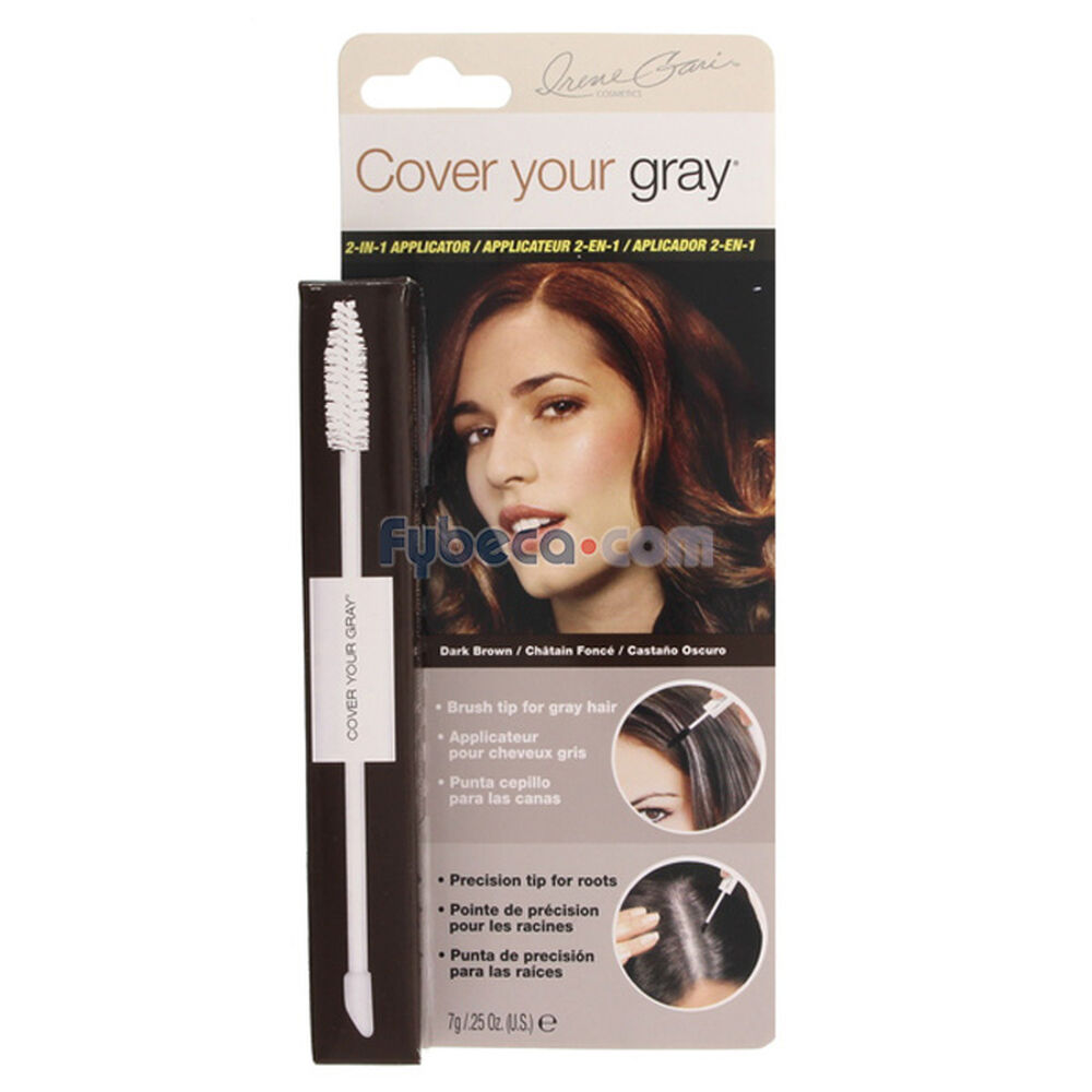 Tinte-Cover-Your-Gray-2-In-1-Touch-Up-Instantáneo-Castaño-Oscuro-Caja-imagen