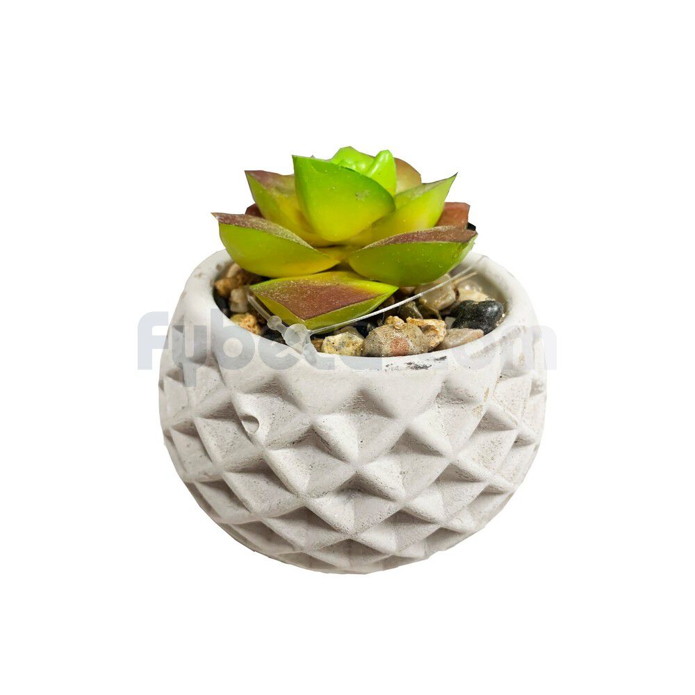 Planta-Artificial-Suculenta-con-Maceta-de-Cemento-Decorativa-10.5x10x19-Cm-Unidad-imagen