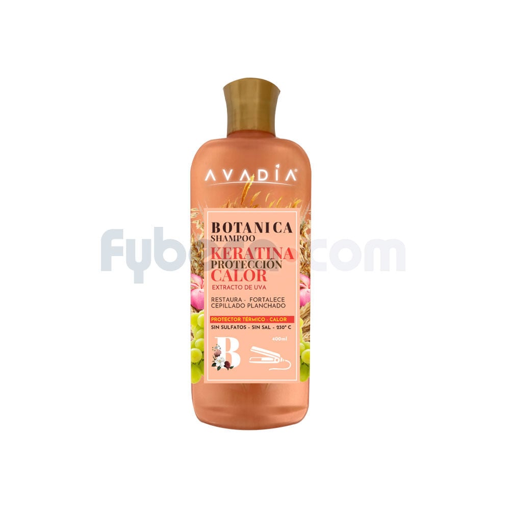 Botánica Shampoo Avadia Keratina Protección Calor 400 Ml Unidad | Fybeca