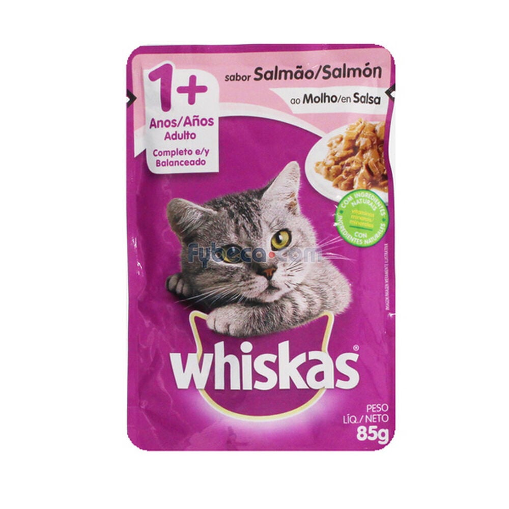 Alimento-Para-Gatos-Adulto-Whiskas-Salmón-En-Salsa-85-G-Sobres-imagen