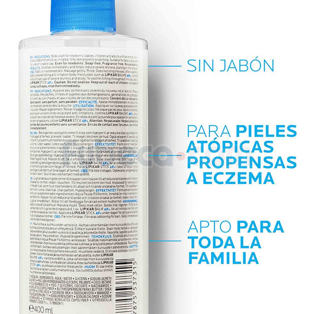 Gel-De-Limpieza-Lipikar-Syndet-Ap-+-400-Ml-Botella-Unidad-imagen-3