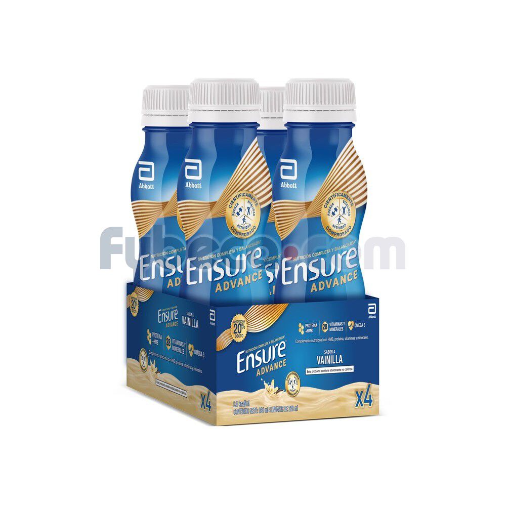 Ensure-Advance-Vainilla-L&iacute;quido-Pack-x4-imagen