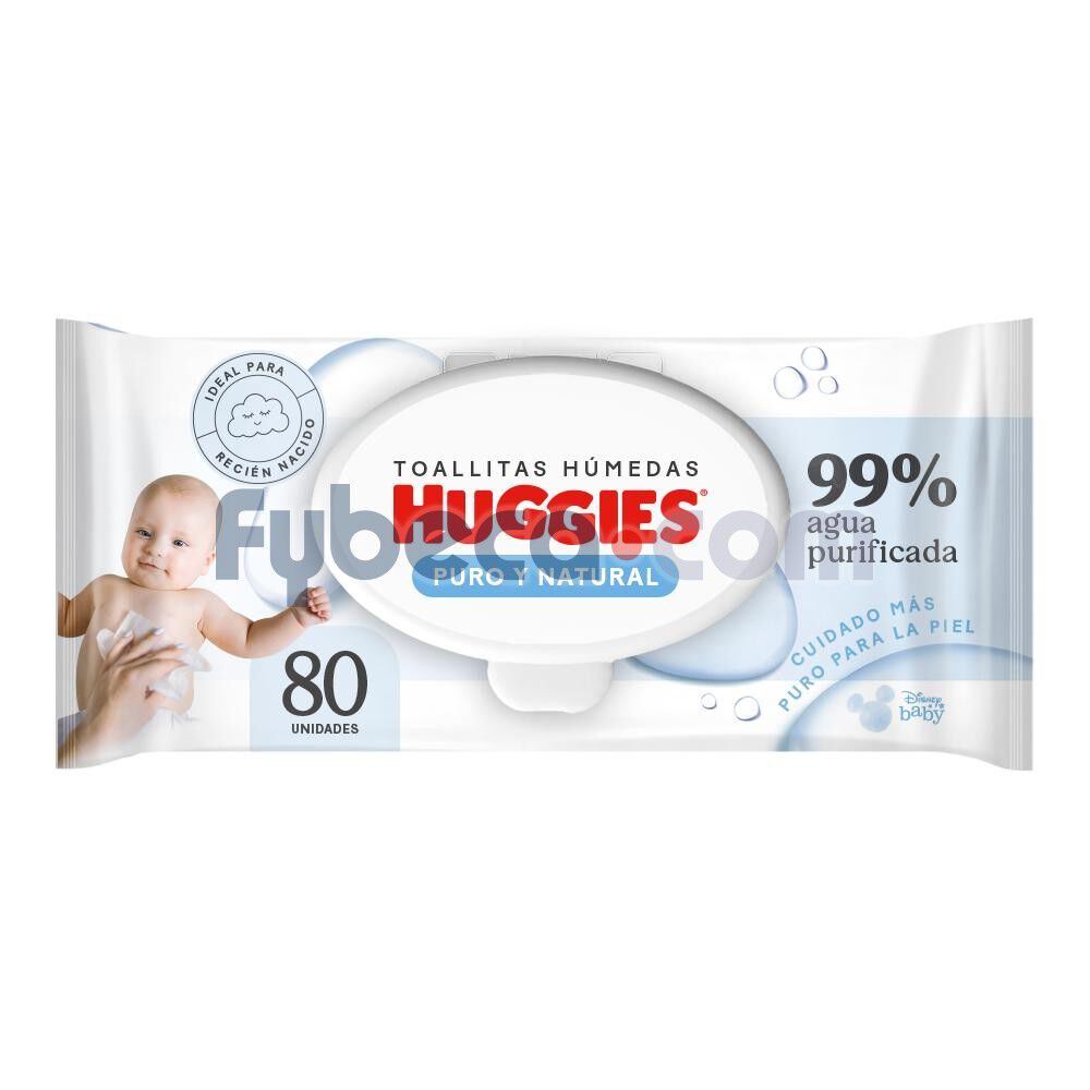 Toallitas-H&uacute;medas-Huggies-Puro-y-Natural-Desechables-80-Un-imagen