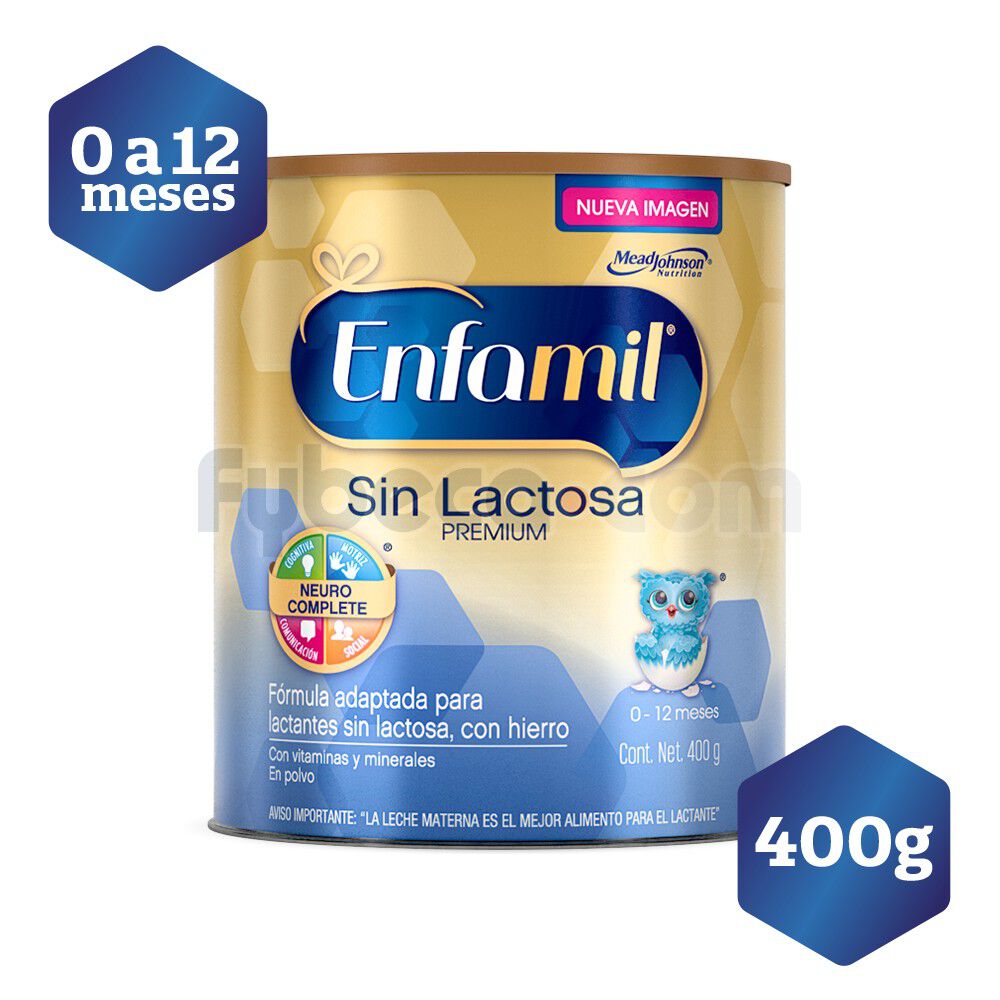 F rmula Infantil Premium Sin Lactosa 400 G Tarro Unidad