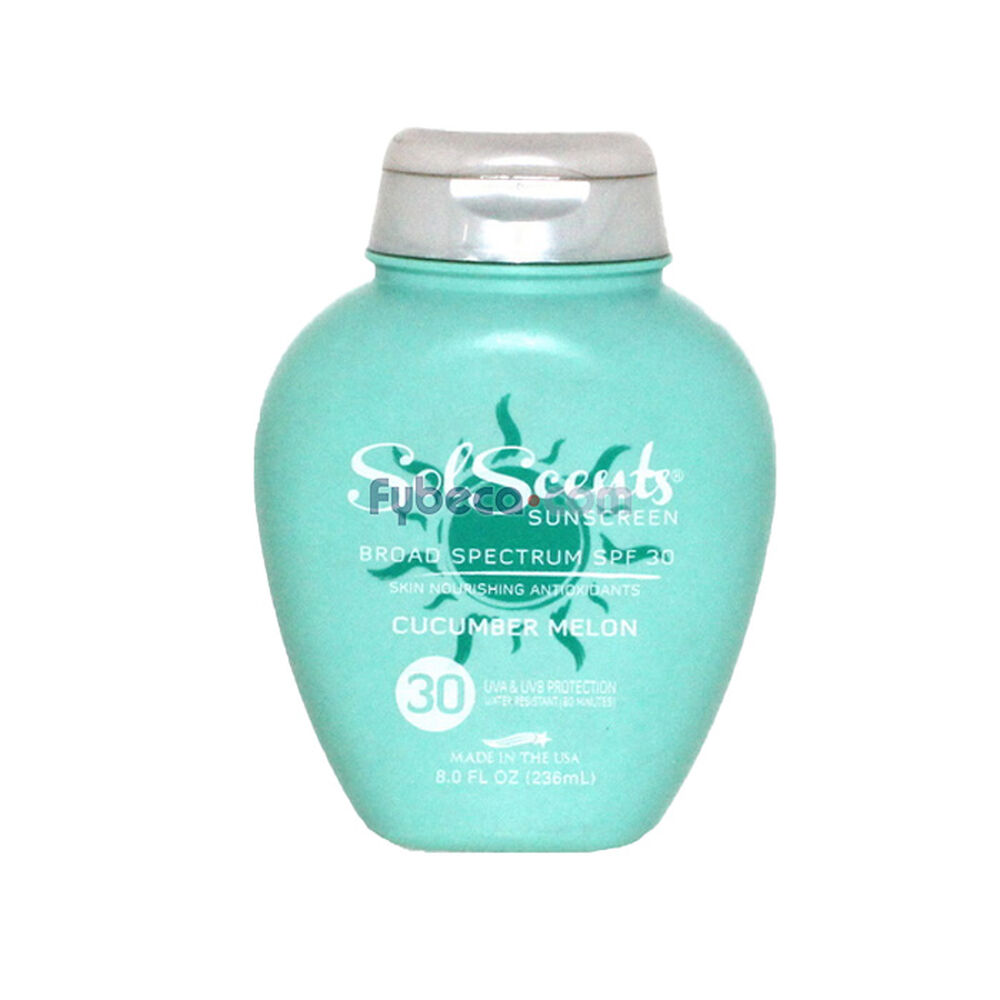 Protector-Solar-Sunscreen-Spf30-Solscents-Cucumber-Melon-236-Ml-Frasco-imagen