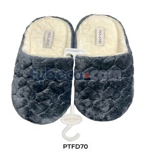 Pantufla-Dama-Planta-De-Eva--Azul-Clasico-Corazones--T-37-imagen