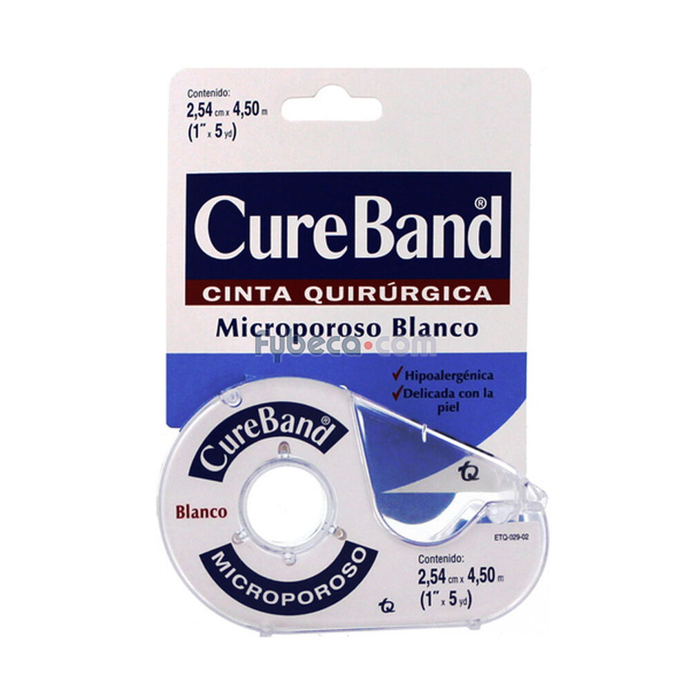 Cinta-Quir&uacute;rgica-Cureband-Micro-Blanco-1-Pulgada-Dispensador-Unidad-imagen