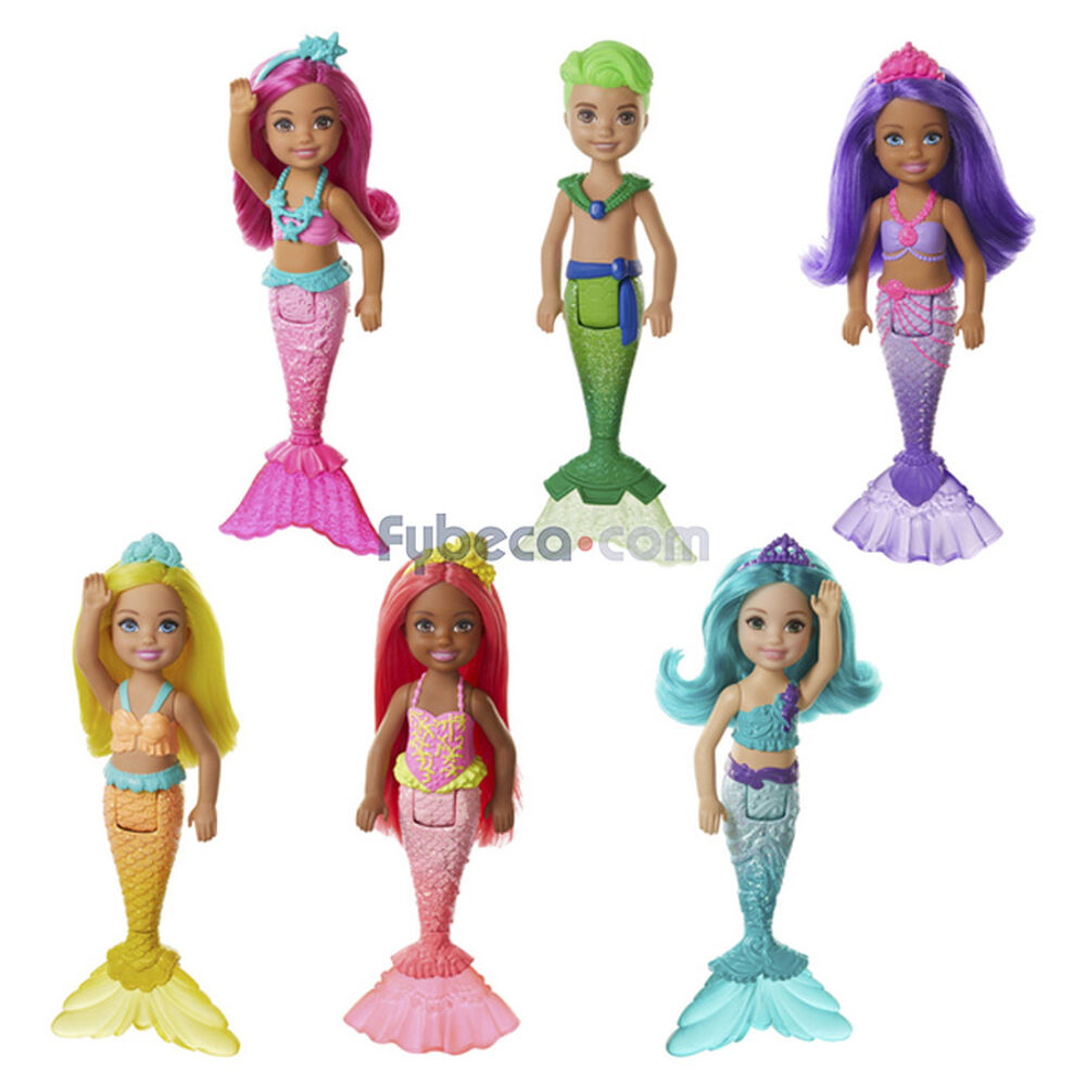 Muñeca-Barbie-Chelsea-Sirena-Surtida-Mattel-Caja-imagen-2