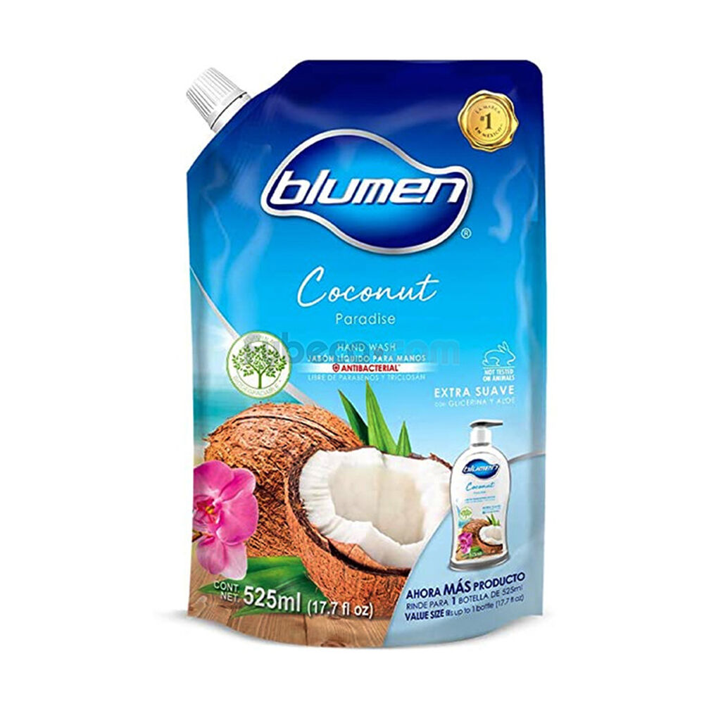 Jabón-Líquido-Blumen-Antibacterial-Coconut-Paradise-525-Ml-Unidad-imagen
