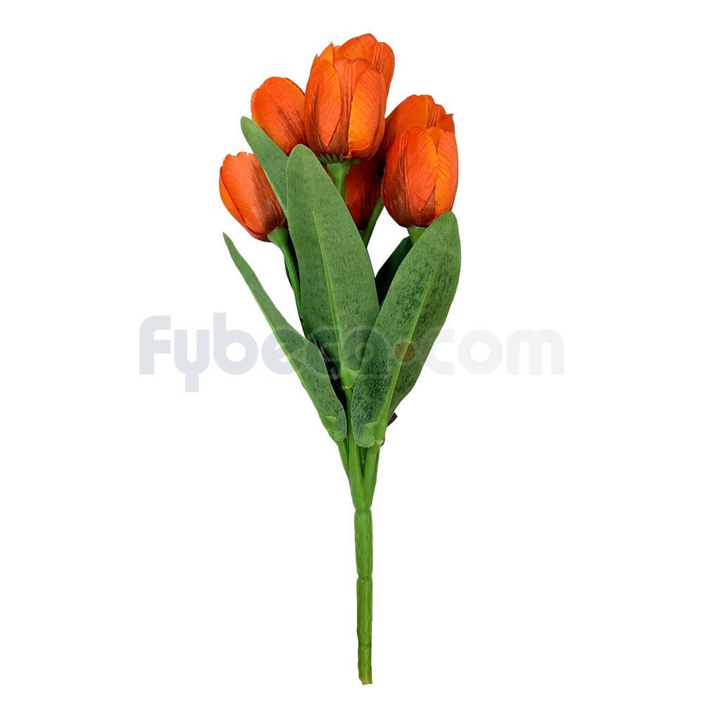 Ramo-Tulipanes-Artificiales-Anaranjado-Unidad-imagen